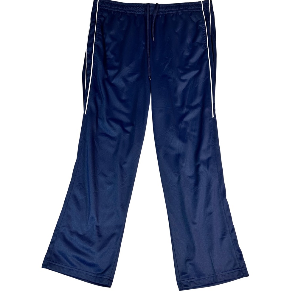 Tek Gear Mens XXL Navy Blue White Piping Track Pants Athletic Joggers Drawstring